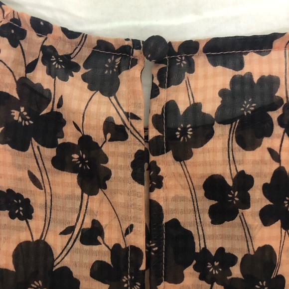 Cap-flutter sleeve black poppy and dusty pink light Portmans top - Picture 7 of 9